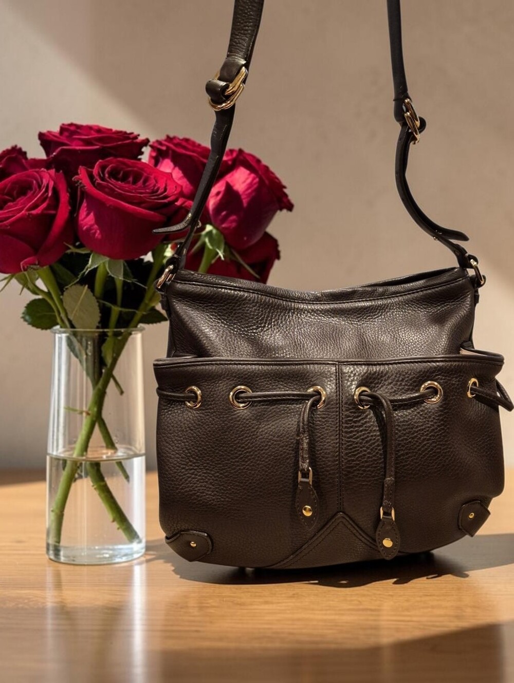 Cole Haan Village Fog Leather Bucket Bag